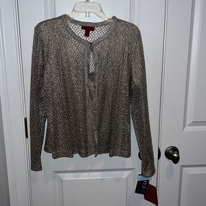 Women’s JS Collection Cardigan w/ shell Gold shimmer MET JS Collection Sz 14